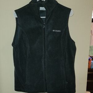 Columbia Black Sleeveless Fleece Vest with Embroidered Logo